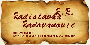 Radislavka Radovanović vizit kartica